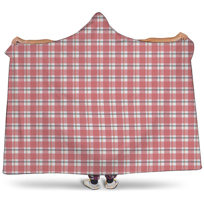 Pastel Madras Pattern Print Hooded Blanket