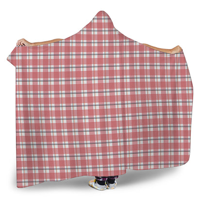 Pastel Madras Pattern Print Hooded Blanket