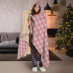 Pastel Madras Pattern Print Hooded Blanket