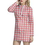 Pastel Madras Pattern Print Hoodie Dress