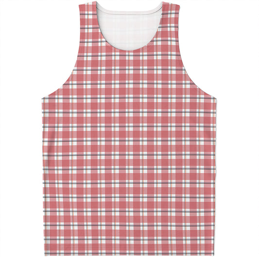 Pastel Madras Pattern Print Men's Tank Top