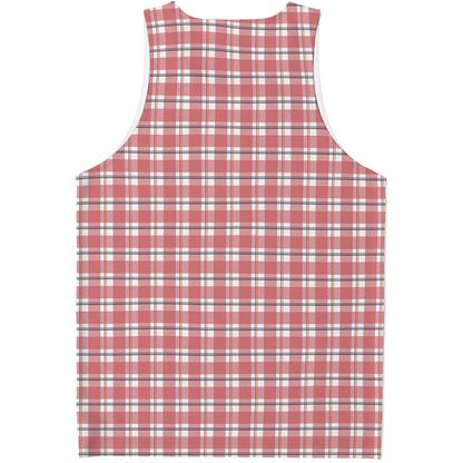 Pastel Madras Pattern Print Men's Tank Top