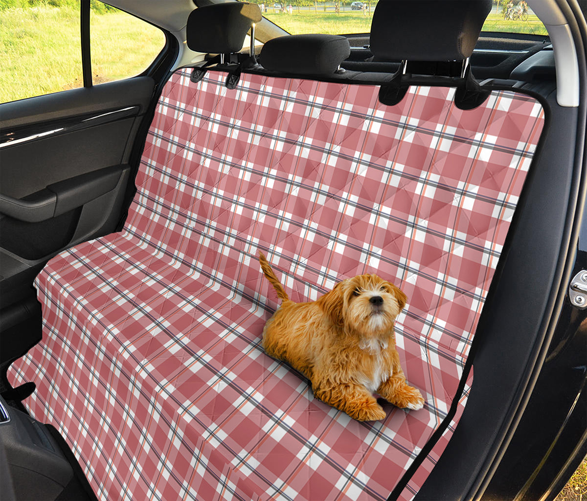 Pastel Madras Pattern Print Pet Car Back Seat Cover