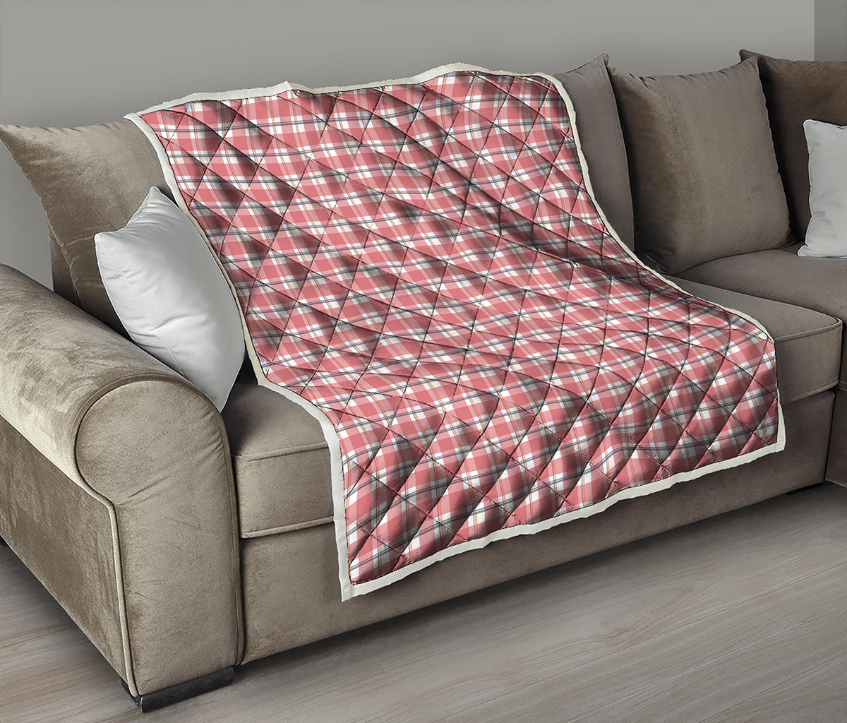 Pastel Madras Pattern Print Quilt