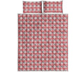 Pastel Madras Pattern Print Quilt Bed Set