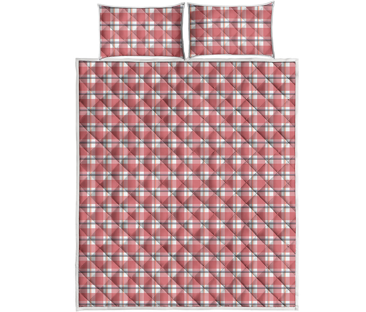 Pastel Madras Pattern Print Quilt Bed Set