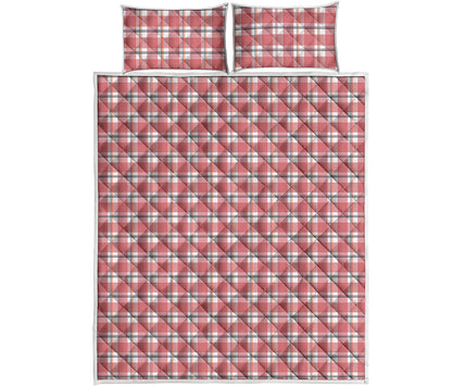 Pastel Madras Pattern Print Quilt Bed Set