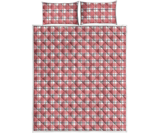 Pastel Madras Pattern Print Quilt Bed Set