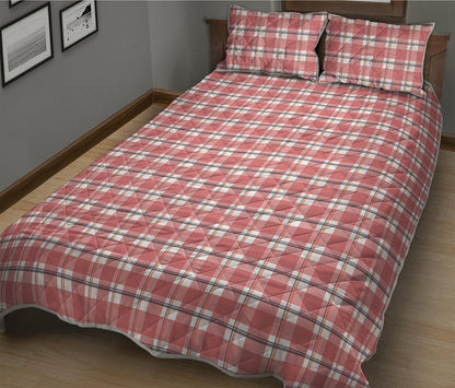 Pastel Madras Pattern Print Quilt Bed Set