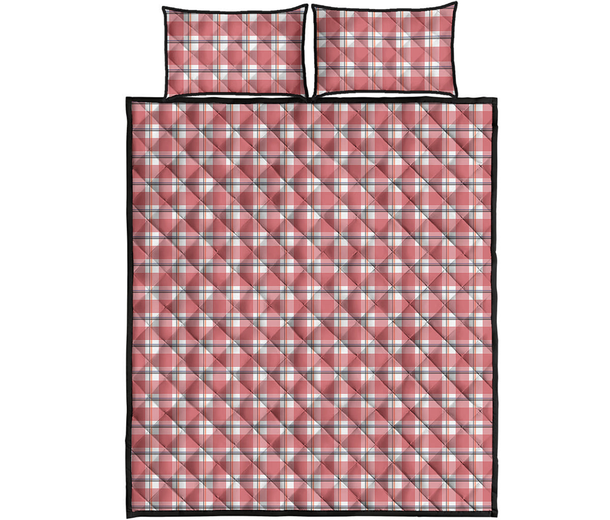 Pastel Madras Pattern Print Quilt Bed Set