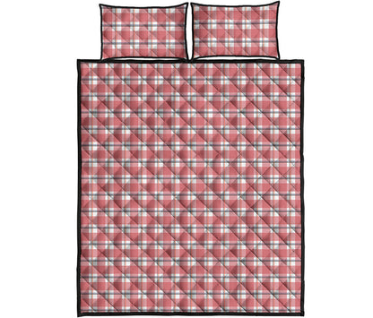 Pastel Madras Pattern Print Quilt Bed Set