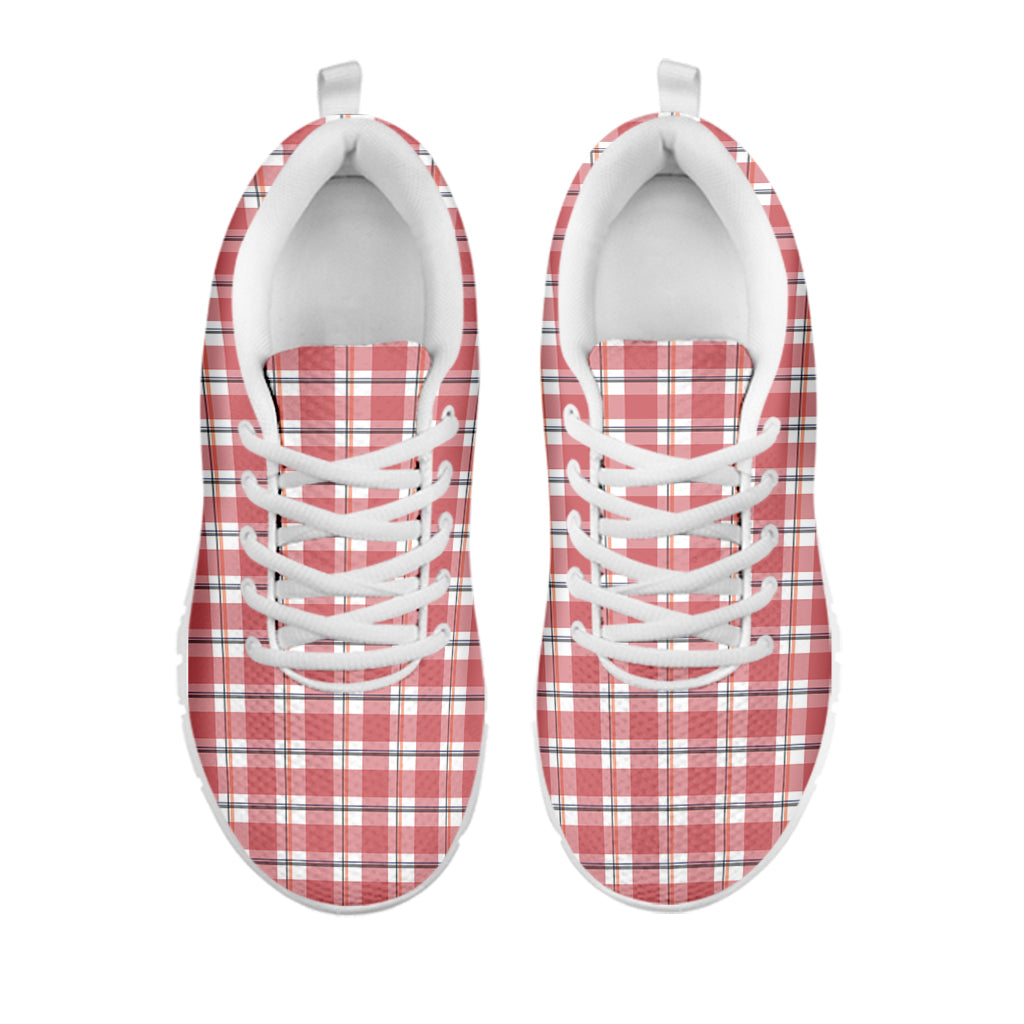 Pastel Madras Pattern Print White Sneakers