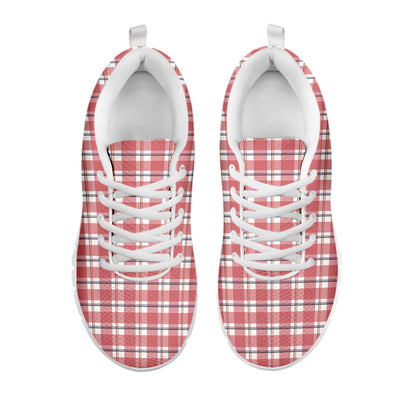 Pastel Madras Pattern Print White Sneakers