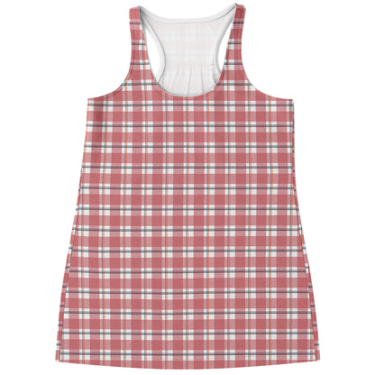 Pastel Madras Pattern Print Women's Racerback Tank Top