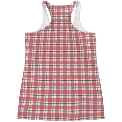 Pastel Madras Pattern Print Women's Racerback Tank Top