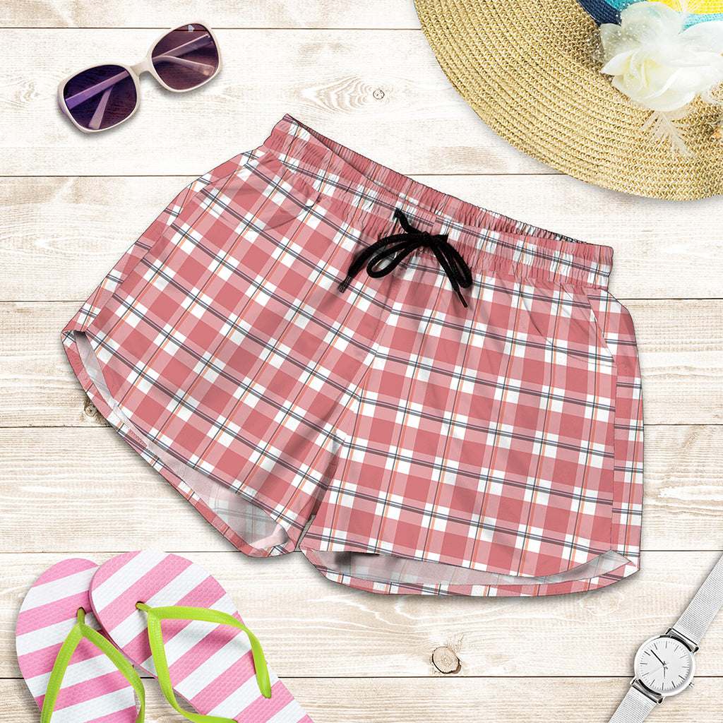 Pastel Madras Pattern Print Women's Shorts