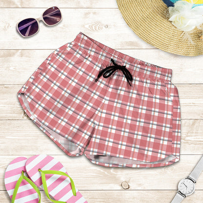 Pastel Madras Pattern Print Women's Shorts
