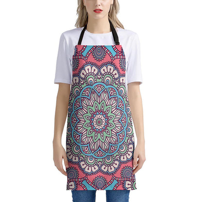 Pastel Mandala Bohemian Pattern Print Apron