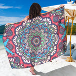 Pastel Mandala Bohemian Pattern Print Beach Sarong Wrap