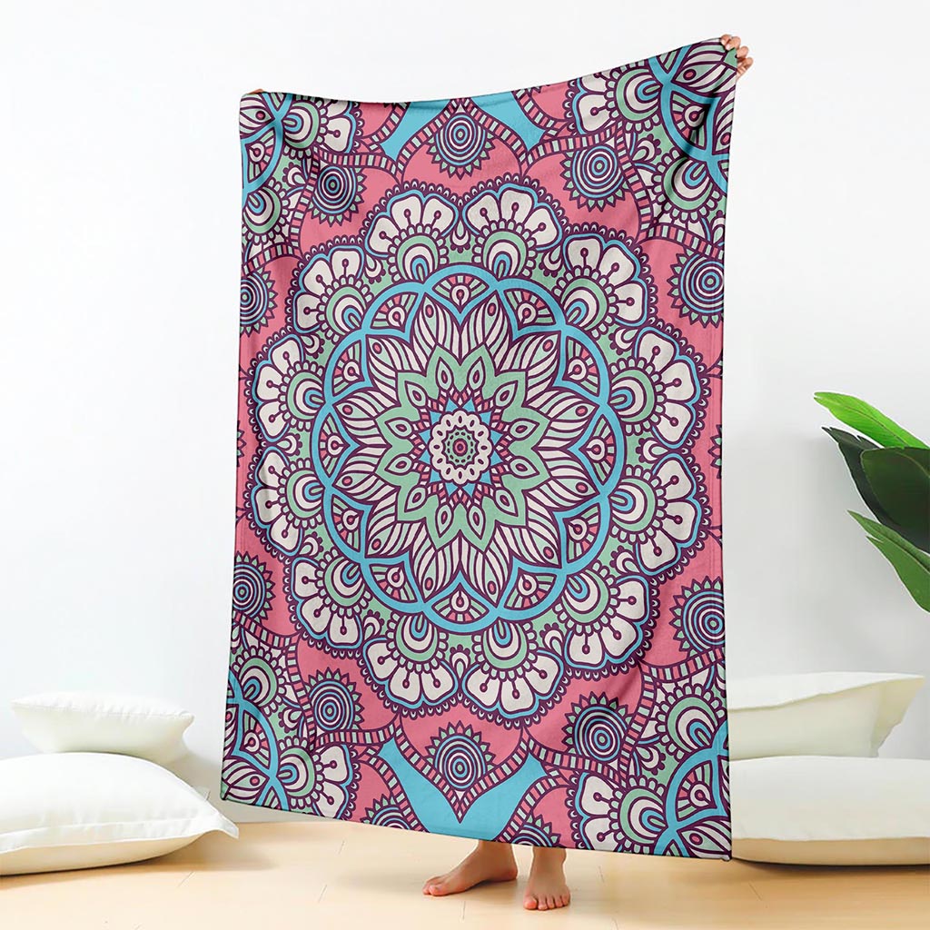 Pastel Mandala Bohemian Pattern Print Blanket
