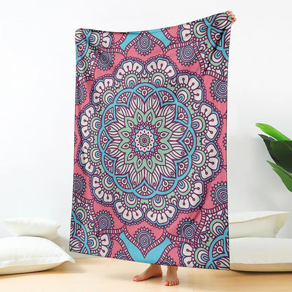 Pastel Mandala Bohemian Pattern Print Blanket