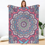 Pastel Mandala Bohemian Pattern Print Blanket