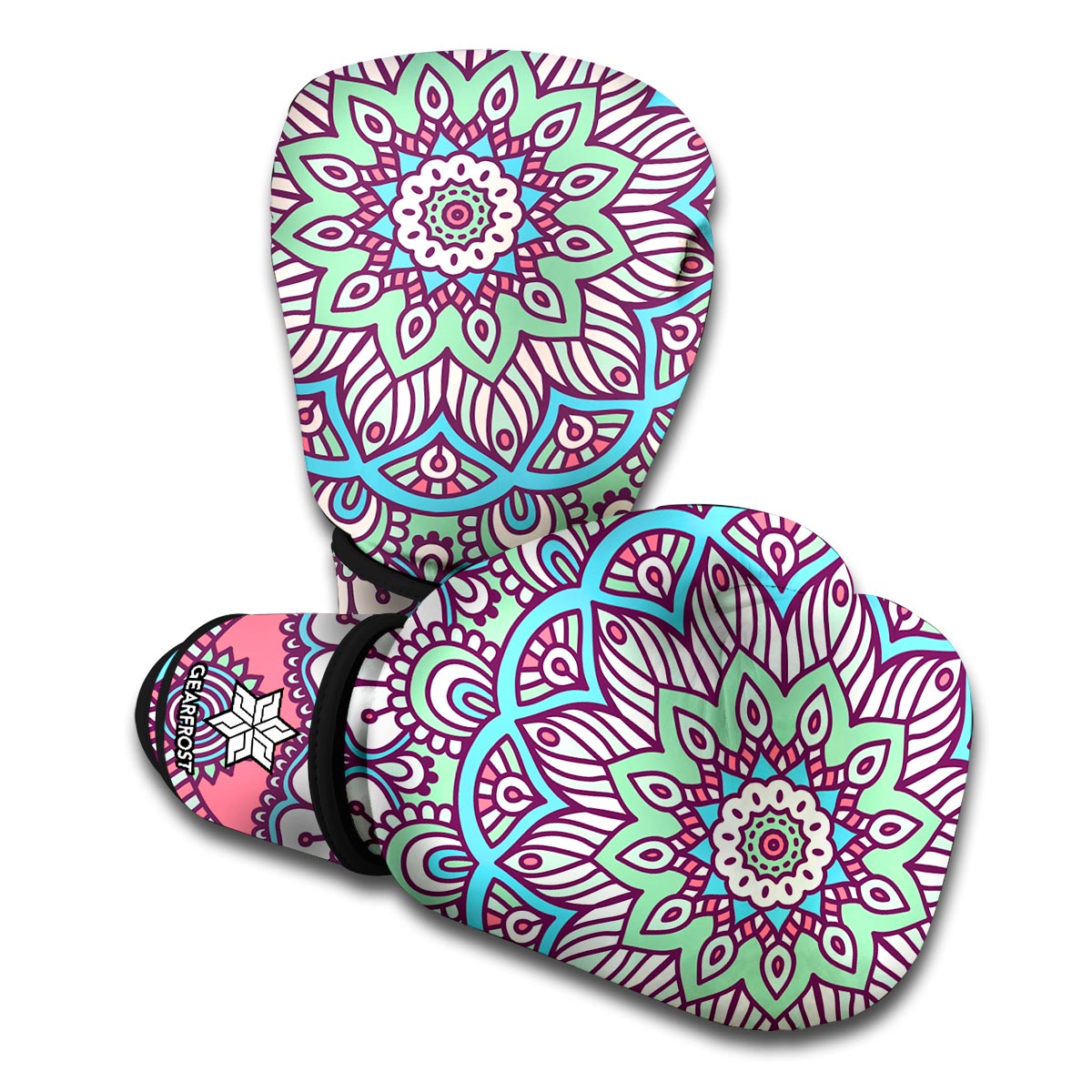 Pastel Mandala Bohemian Pattern Print Boxing Gloves
