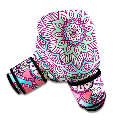 Pastel Mandala Bohemian Pattern Print Boxing Gloves