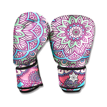 Pastel Mandala Bohemian Pattern Print Boxing Gloves