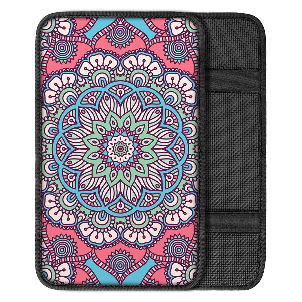 Pastel Mandala Bohemian Pattern Print Car Center Console Cover