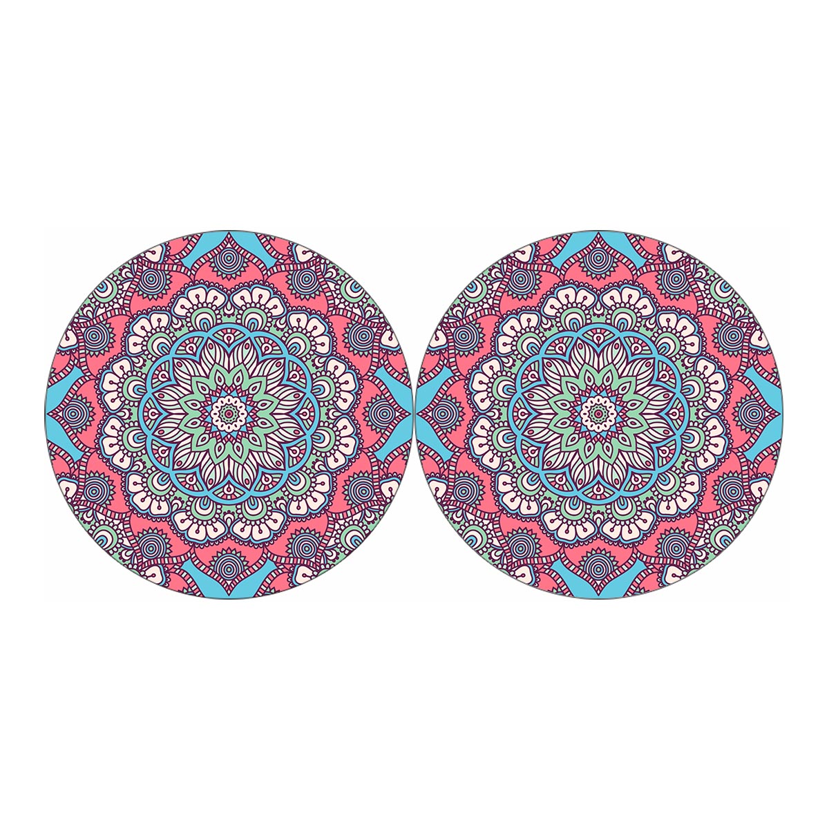 Pastel Mandala Bohemian Pattern Print Car Coasters