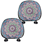 Pastel Mandala Bohemian Pattern Print Car Headrest Covers