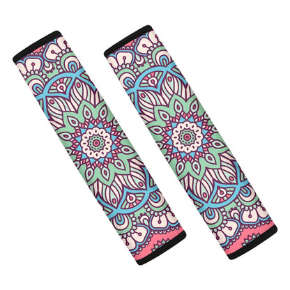Pastel Mandala Bohemian Pattern Print Car Seat Belt Covers