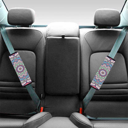 Pastel Mandala Bohemian Pattern Print Car Seat Belt Covers
