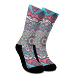 Pastel Mandala Bohemian Pattern Print Crew Socks