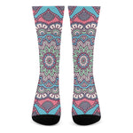 Pastel Mandala Bohemian Pattern Print Crew Socks