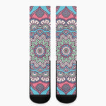 Pastel Mandala Bohemian Pattern Print Crew Socks