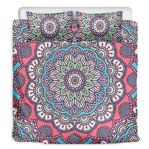 Pastel Mandala Bohemian Pattern Print Duvet Cover Bedding Set