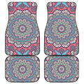 Pastel Mandala Bohemian Pattern Print Front and Back Car Floor Mats