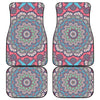 Pastel Mandala Bohemian Pattern Print Front and Back Car Floor Mats