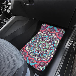 Pastel Mandala Bohemian Pattern Print Front and Back Car Floor Mats