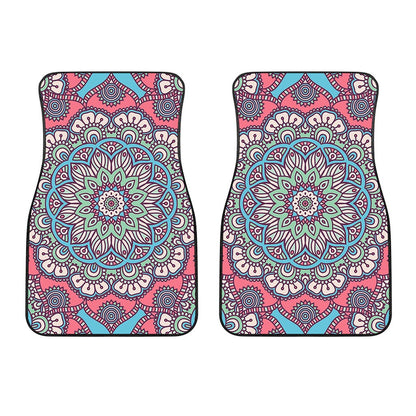 Pastel Mandala Bohemian Pattern Print Front Car Floor Mats