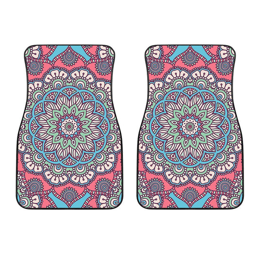 Pastel Mandala Bohemian Pattern Print Front Car Floor Mats