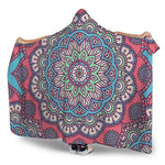 Pastel Mandala Bohemian Pattern Print Hooded Blanket
