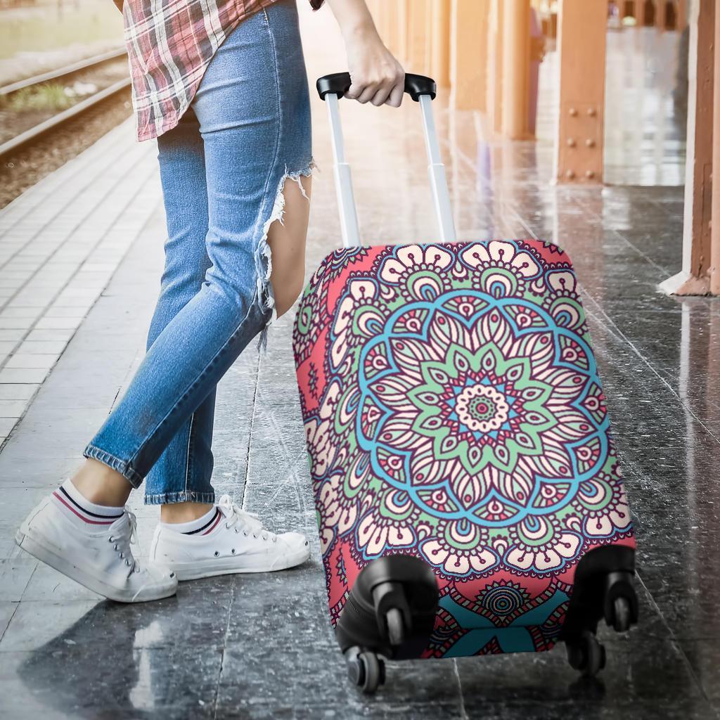 Pastel Mandala Bohemian Pattern Print Luggage Cover GearFrost