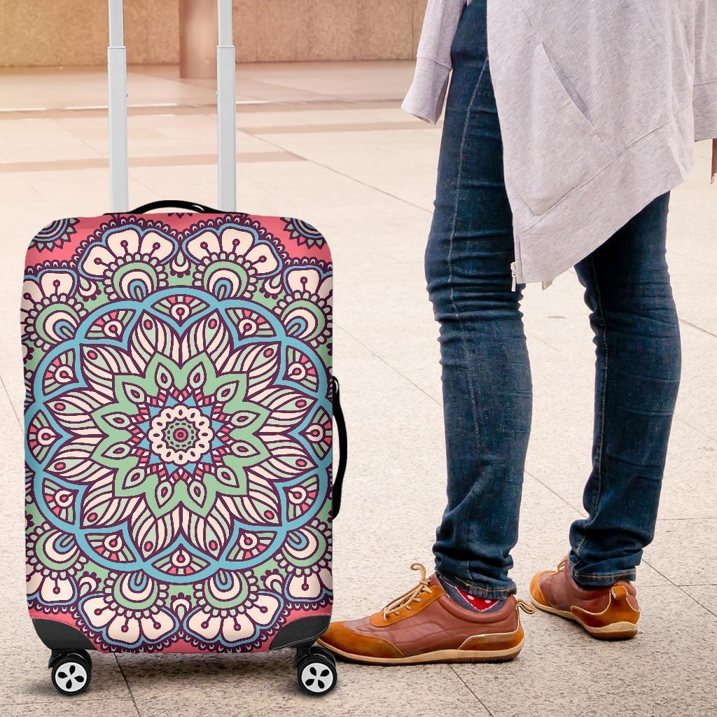 Pastel Mandala Bohemian Pattern Print Luggage Cover GearFrost