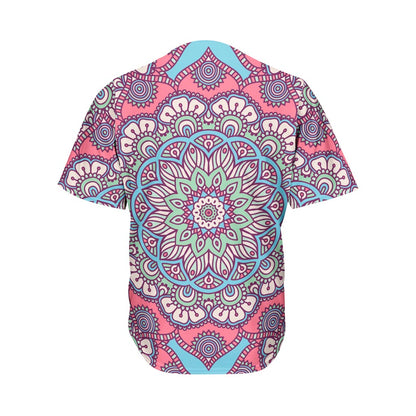 Pastel Mandala Bohemian Pattern Print Men's Baseball Jersey