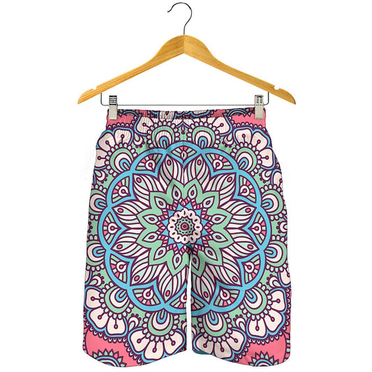 Pastel Mandala Bohemian Pattern Print Men's Shorts