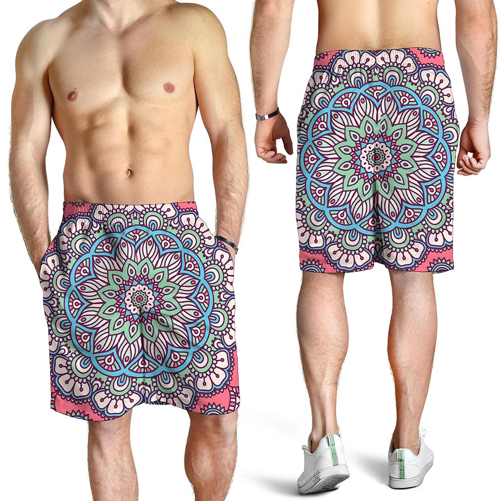 Pastel Mandala Bohemian Pattern Print Men's Shorts