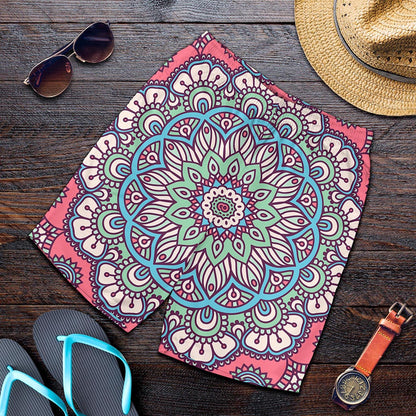 Pastel Mandala Bohemian Pattern Print Men's Shorts